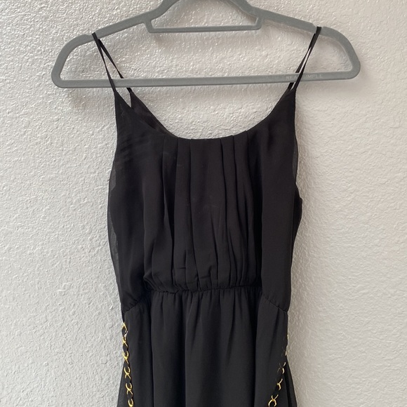 Windsor Y2K, Spaghetti Strap Black Midi dress, with Gold Waist Chain, Size Small - Picture 4 of 10